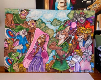 Disney inspired Robin hood print poster wall art gift merchandise watercolour