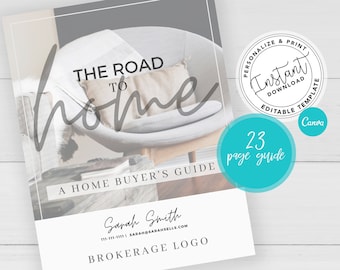 Real Estate Home Buyer Guide, Real Estate Marketing, Agent Buyer Packet, Instant download, Agent Marketing Tools, Editable Canva, Custom
