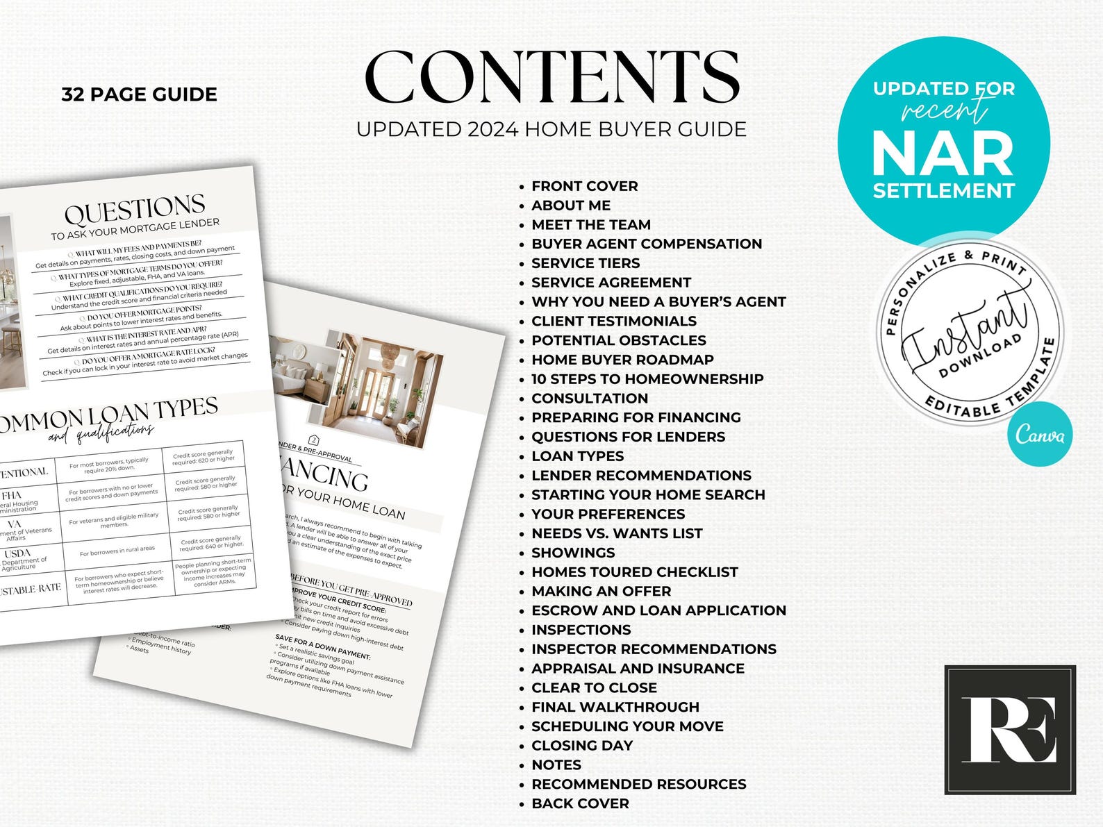 Real Estate Home Buyer Guide, Settlement, Real Estate Agent Marketing ...