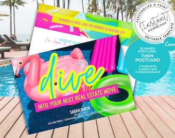 Real Estate Postcard, Agent Summer Postcard, Real Estate Marketing, Summer Real Estate Card, Real Estate Template, Farming Postcard, Canva