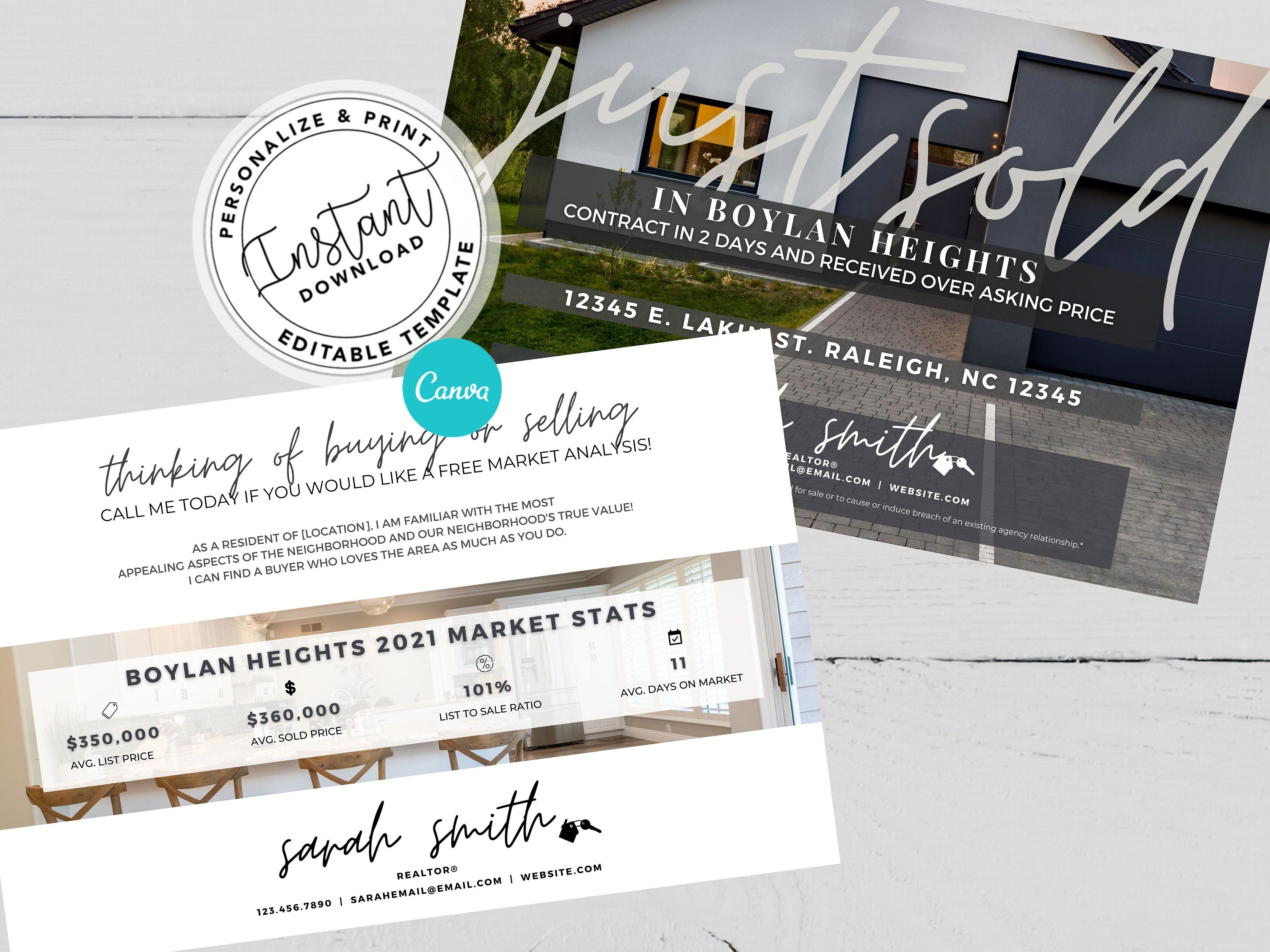Just Sold Your Neighbor's House Postcard, Just Sold Real Estate Postcard, Real Estate Farming Postcard, Canva, Download, Real Estate Mailer