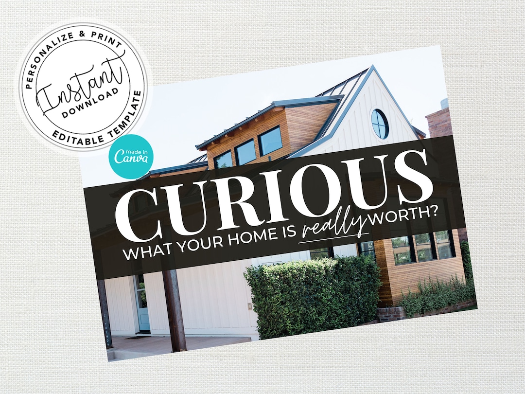 Real Estate Postcard Template, Home Value Postcard, Real Estate Farming