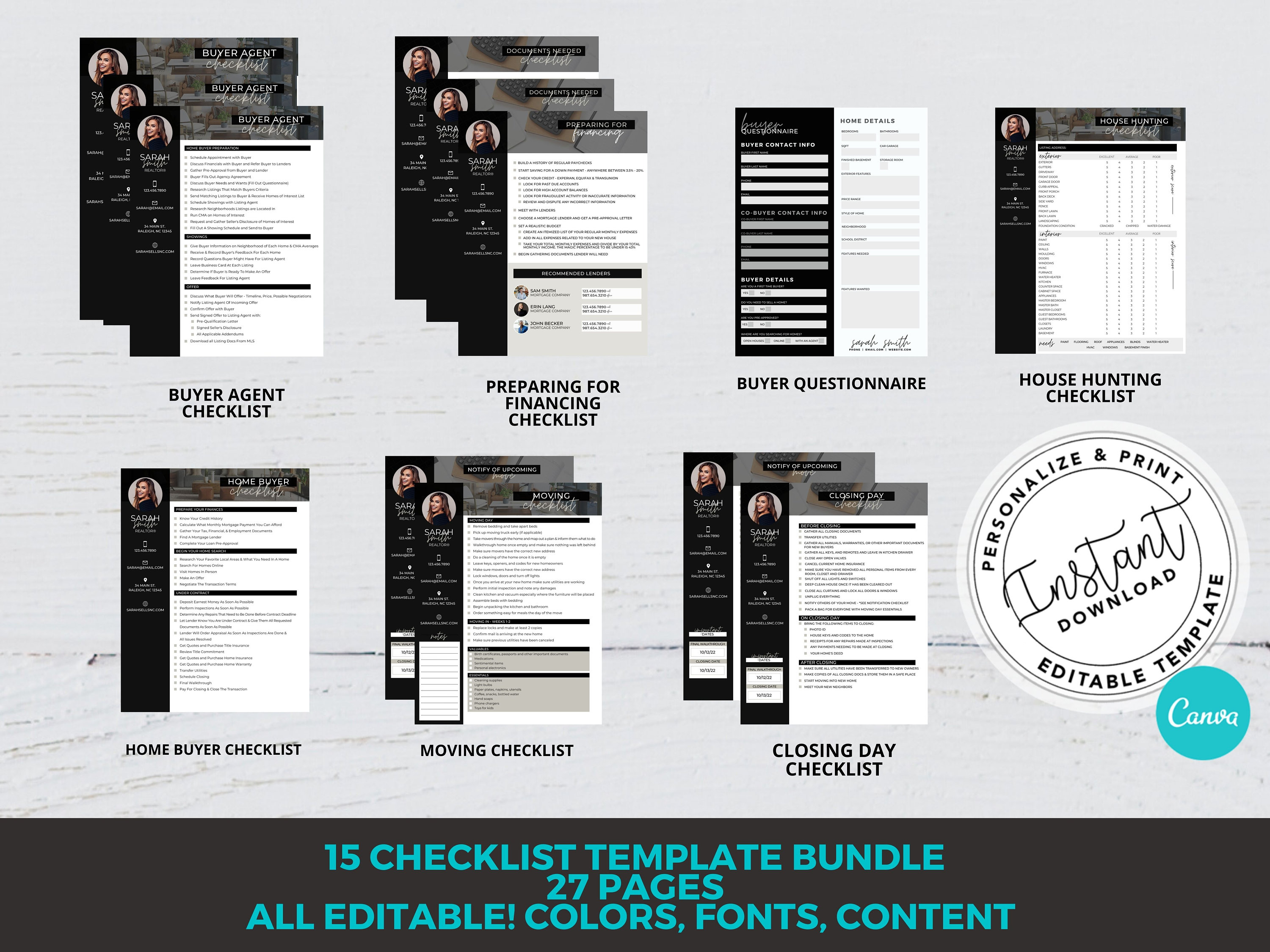 Real Estate Checklist Bundle Home Seller & Buyer Checklist | Etsy