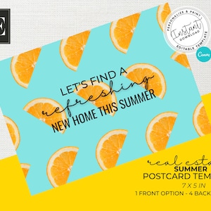 Real Estate Postcard, Real Estate Summer Postcard, Real Estate Marketing, Summer Real Estate Card, Real Estate Template, Farming card, Canva