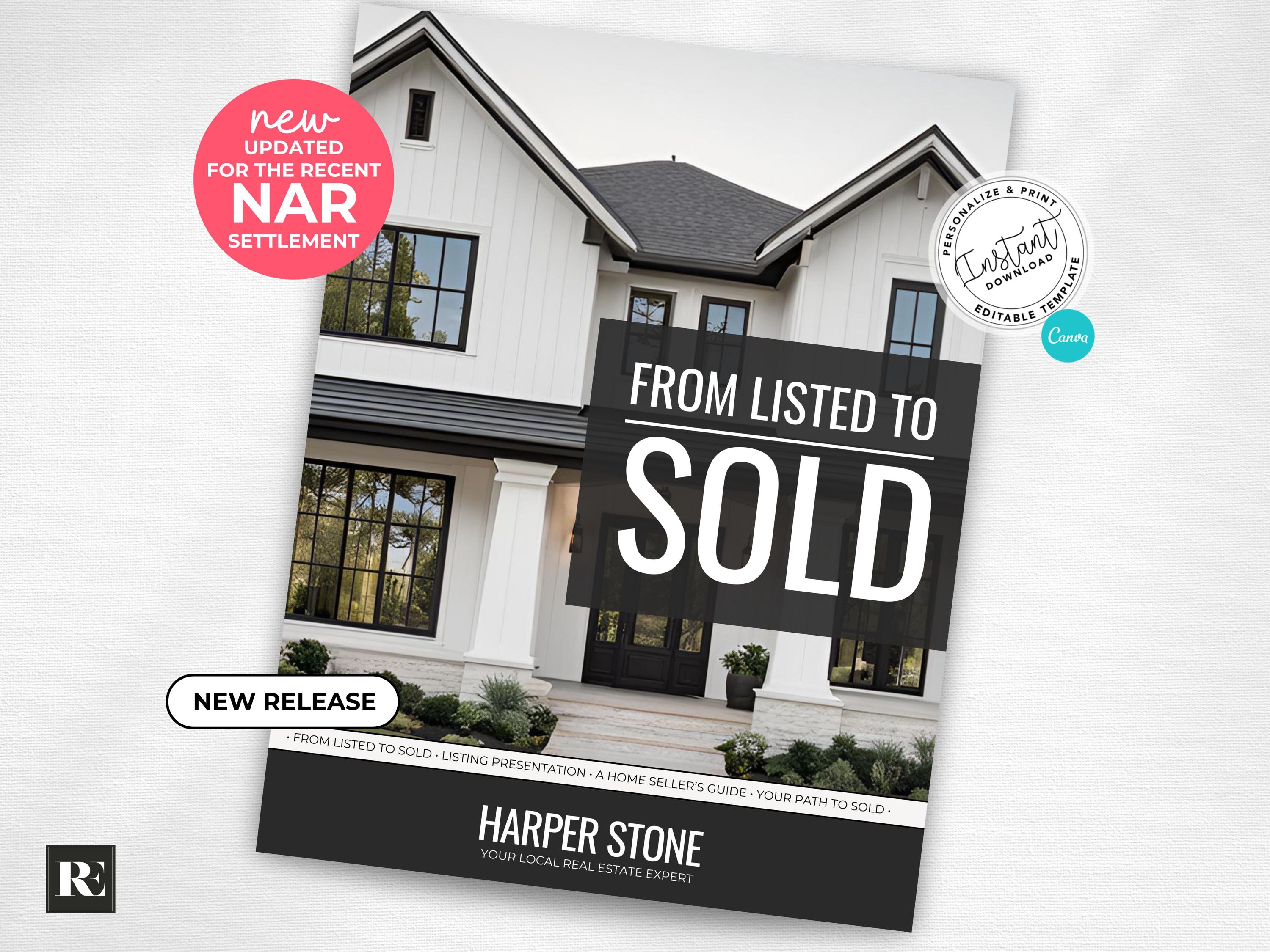 Real Estate Listing Presentation Canva Template: Modern Home Seller Guide (Digital Download)
