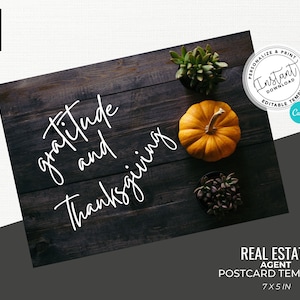 Real Estate Thanksgiving Card, Real Estate Marketing, Agent Pop By, Thanksgiving Pop By, Agent Marketing, Postcard, Happy Thanksgiving