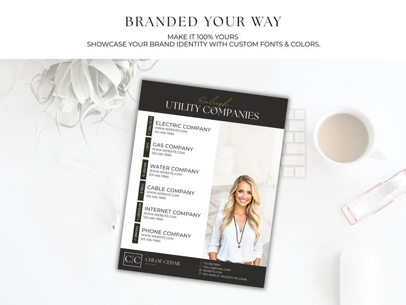 Real Estate Utility Company Flyer Canva Template | Editable Realtor ...
