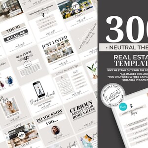 Real Estate Social Media Posts, Real Estate Marketing, Facebook Post Template, Instagram, Real Estate Canva Template, Instant Download, PNG