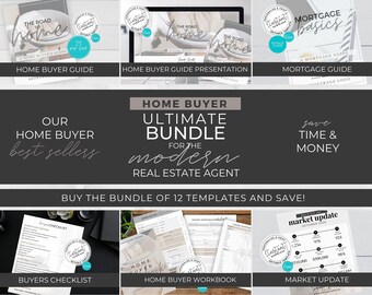 Real Estate Home Buyer Essentials, Real Estate Marketing, Agent Template, Home Buyer Guide, Buyer Presentation, Editable Template, Canva