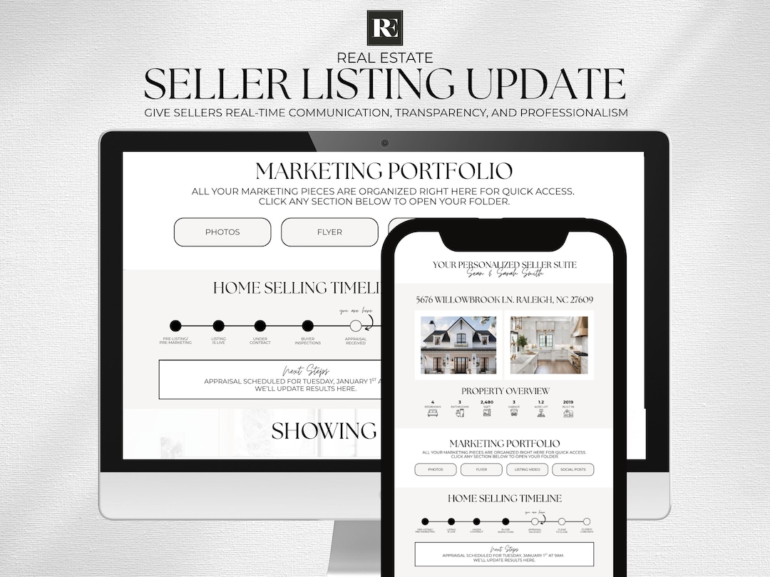 Real Estate Listing Update Seller Suite Canva Template, Listing ...