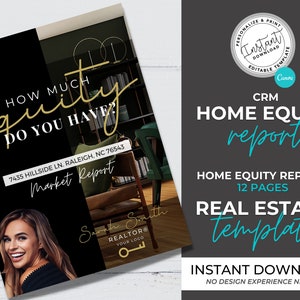 Home Equity Report, CMA Packet, Real Estate Template, Comparative Market Analysis, Listing Presentation, Seller Guide, Prospecting, Canva