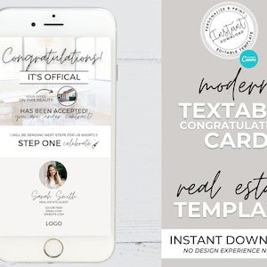 Digital Congrats Under Contract Card, Real Estate Marketing, Textable Under Contract, Real Estate Text Message, Under Contract Flyer, Canva