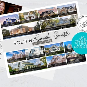 Real Estate Postcards, Agent Listings Sold & Purchased, Farming Card, Agent postcards, Real estate marketing, Editable, Canva