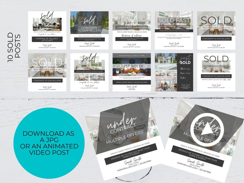 Real Estate Animated Video Social Media Posts, Real Estate Marketing, Instant Download, Canva Template, Agent Video Post, Instagram, MP4 image 4