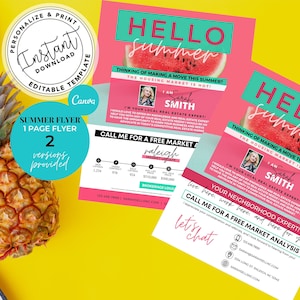 Real Estate Summer Letter Flyer, Low Inventory Letter, Agent Farming Flyer, Real estate marketing, Editable, Canva Template, Hot Market