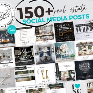 Real Estate Social Media Posts, Real Estate Marketing, Facebook Post Template, Instagram, Modern Instagram Canva Templates, Agent Download