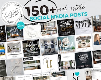 Real Estate Social Media Posts, Real Estate Marketing, Facebook Post Template, Instagram, Modern Instagram Canva Templates, Agent Download