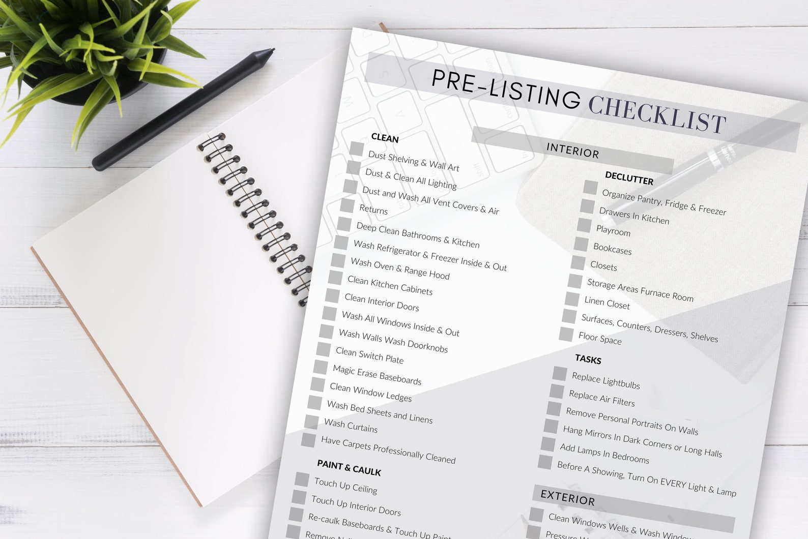 Real Estate Home Selling Checklist | Printable Pre Listing Checklist ...