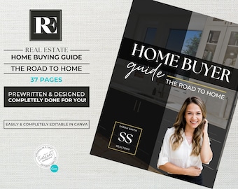 Real Estate Home Buyer Guide, Real Estate Buyer Packet, Real Estate Template, Real Estate Buyer Buyer Presentation, Canva Template, Summer