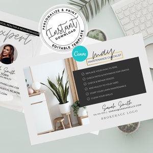 Real Estate Monthly Home Maintenance Postcard, Real Estate Marketing, Agent Farming Postcard, Agent Canva Template, Instant Download