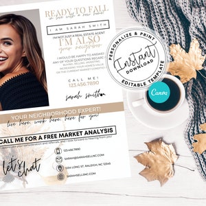 Fall Real Estate Letter, Hello Neighbor Letter, Farming Letter, Neighborhood Flyer, Real Estate Mailer, Real estate marketing, Canva