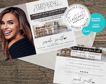 Real Estate Postcard, Agent Thinking of Selling, Real Estate Farming Card, Agent postcard, Real estate marketing, Editable, Canva, Download