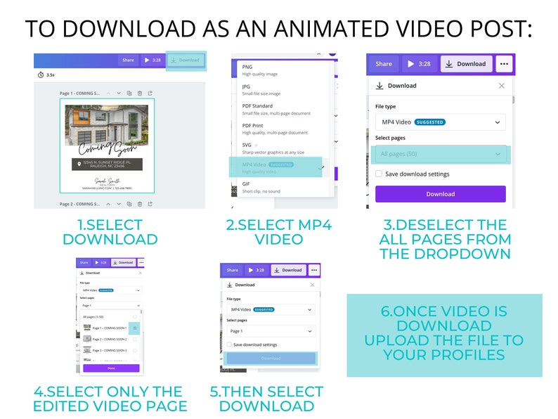 Real Estate Animated Video Social Media Posts, Real Estate Marketing, Instant Download, Canva Template, Agent Video Post, Instagram, MP4 image 5