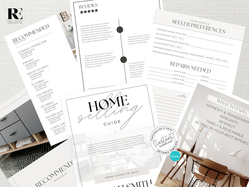 May include: A printable home selling guide with a checklist of recommended resources, seller preferences, and repairs needed. The guide also includes a section on what to expect from a real estate agent.
