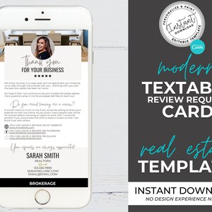 Textable Client Review Request, Real Estate Marketing, Client Testimonial, Canva Template, Referral Request, Real Estate Template, Feedback