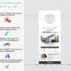 Open House Door Hanger, Real Estate Marketing, Open House Invite ...