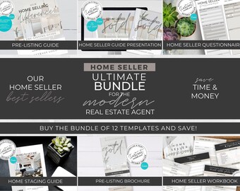 Real Estate Home Seller Essentials, Real Estate Marketing, Real Estate Template, Home Seller Guide, Listing Presentation, Canva Bundle