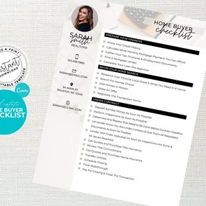 Real Estate Home Buyer Checklist, Home Buyer Guide, Real Estate Agent Checklist, Mortgage Lender Checklist, Real Estate Template, Home Flyer