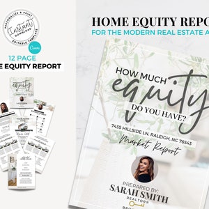 Home Equity Report, CMA Packet, Real Estate Template, Comparative Market Analysis, Listing Presentation, Seller Guide, Prospecting, Canva