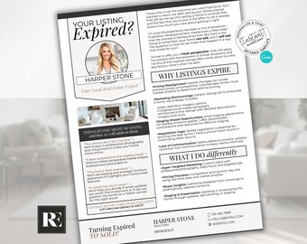 Expired Listing Real Estate Flyer Template, Canva Editable, Marketing Tools, New Agent Resource, Expired Listing Letter, Seller Prospecting