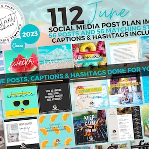 Real Estate June Social Media Posts, Caption & Hashtag, Real Estate Marketing, Spring Posts, Agent, Instagram, Canva Template, Mothers Day