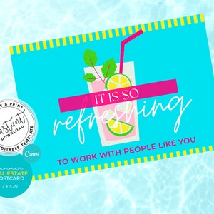 Real Estate Postcard, Summer Card, Real Estate Marketing, Canva Template, Real Estate Template, Agent, Real Estate Summer Postcard, PDF