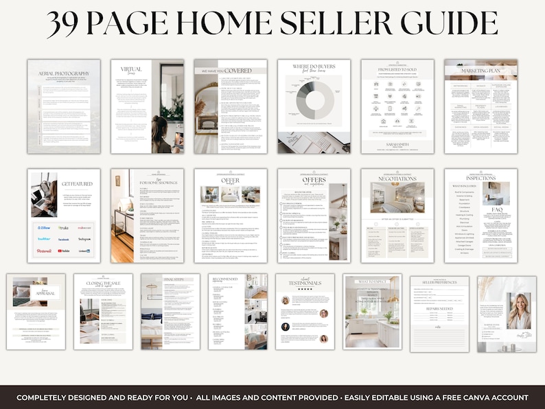 Real Estate Listing Presentation, Seller Guide, Canva Template for ...