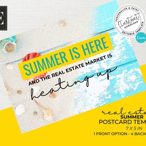 Real Estate Postcard, Agent Summer Postcard, Real Estate Marketing, Summer Real Estate Card, Real Estate Template, Farming Postcard, Canva