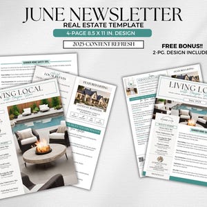 Real Estate Newsletter June 2025, Real Estate Marketing, June Real Estate Newsletter, Email Marketing, Canva Template, Summer Newsletter