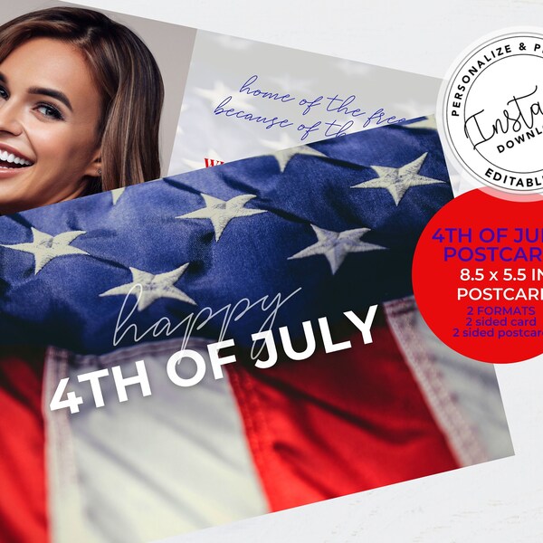 real estate 4th of july postcards