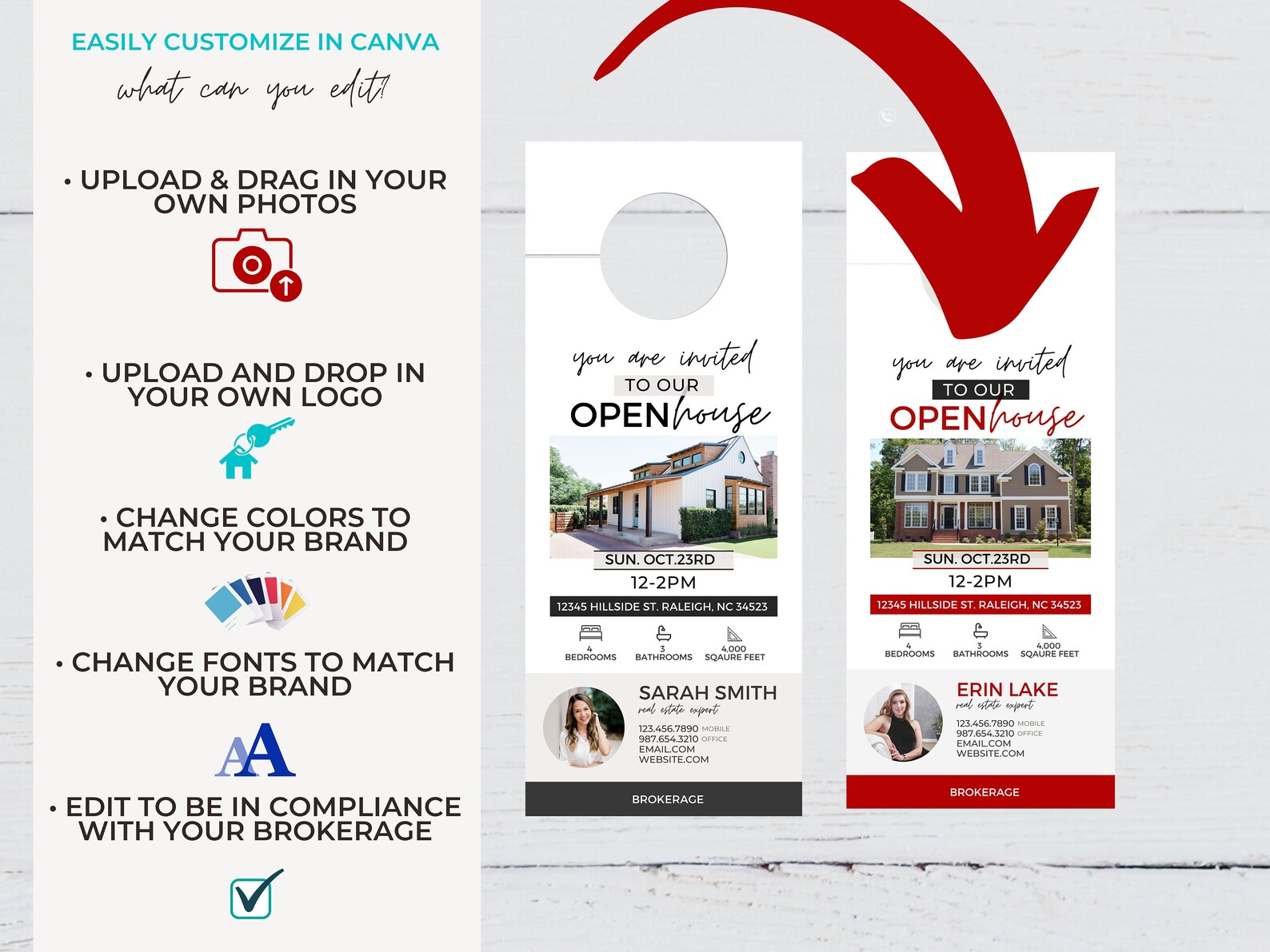 Open House Door Hanger Real Estate Marketing Open House Etsy