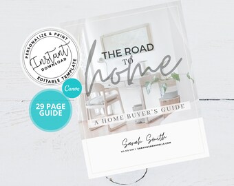 Modern Real Estate Home Buyer Guide, Real Estate Marketing, Canva Agent Buyer Packet, Instant download, Real Estate template, Editable Canva