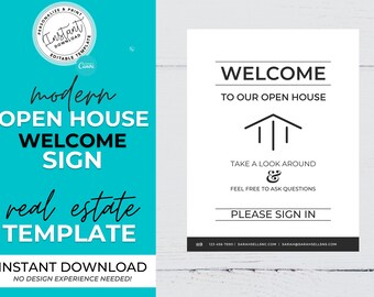 Open House Sign, Open House Template, Real Estate Template, Canva Template, Agent Open House, Real Estate Sign, Open House Flyer,Marketing