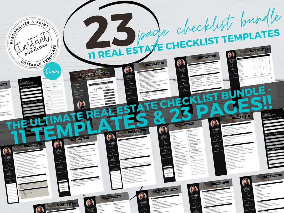 Real Estate Checklist Bundle, Home Seller & Buyer Checklist, Real ...