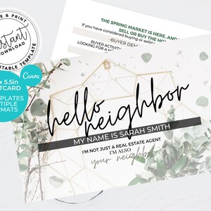 Real Estate Postcard, Real Estate Agent Spring Card, Real Estate Marketing, Agent Hello Neighbor Postcard, Agent Farming Card, Canva