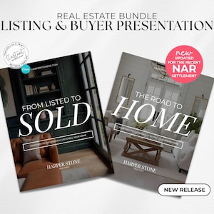 Real Estate Listing & Buyer Presentation Bundle, NAR Settlement, Real Estate Marketing, Canva Template, Seller Consult, Buyer, CMA, Luxury