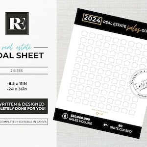 Gold Real estate goal tracker, Real Estate Marketing, Agent goal board, Real Estate Goals Chart, Real estate sales tracker, 2024 Sale Goal