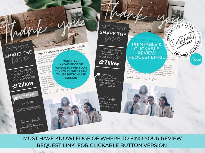 Real Estate Review Request Real Estate Email Pdf Real Estate Etsy