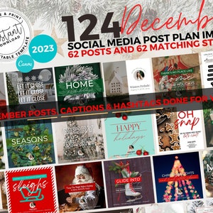 December Real Estate Posts with Captions, Real Estate Marketing, Canva Template, Holiday, Christmas, Instagram, Captions & Hashtags, Agent