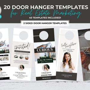 Real Estate Door Hanger Bundle, Real Estate Marketing, Neighborhood Farming, Agent  Flyer, Door Tag, Canva Template, Door Knock, Postcard